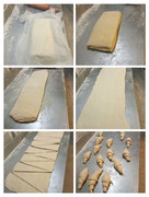 Masa laminada lista para cortar los croissants
