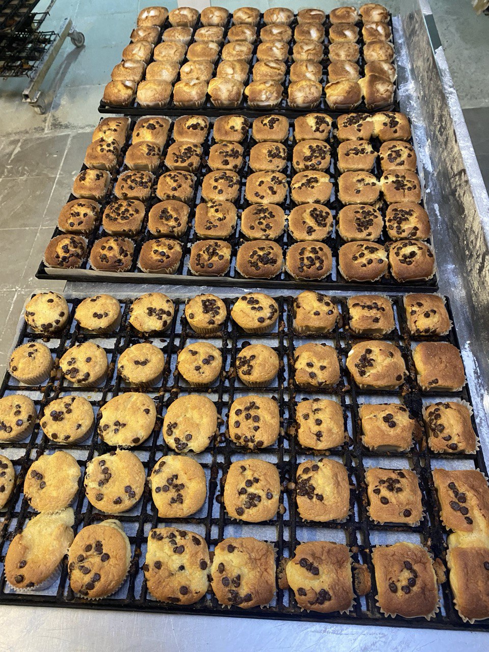 Masa de magdalenas antes de hornear con chispas de chocolate